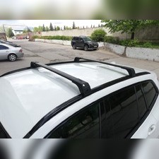 Багажник аэродинамический BMW X1 2015 - нв на интегрированные рейлинги с замком SKYBAR (черные)
