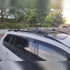 Багажник BMW X7 2018 - нв на интегрированные рейлинги с замком SKYBAR (аэродинамические, черные)