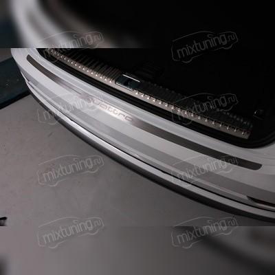 Накладка на задний бампер (лист зеркальный надпись Quattro) Audi Q8 2019-нв