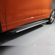 Пороги алюминиевые 'Slim line Silver' Audi Q3 2019-нв
