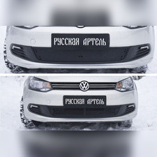 Защитная сетка и заглушка решетки переднего бампера Volkswagen Polo V 2009—2016