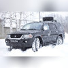 Зимняя заглушка решетки переднего бампера Mitsubishi Pajero Sport 1998-2004