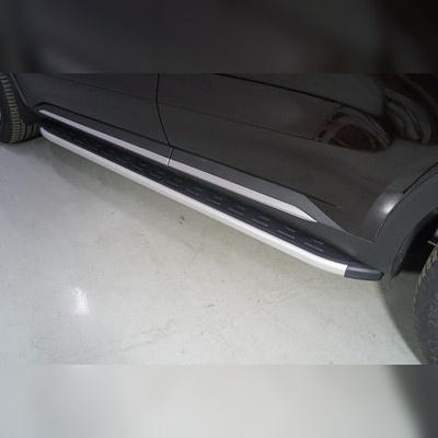 Пороги алюминиевые с пластиковой накладкой 1820 мм Kia Sorento 2020-нв