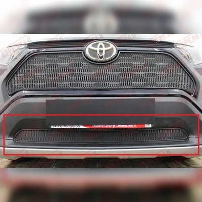 Защита радиатора Arbori черная сота 10 мм 4 штуки для авто с камерой для Toyota RAV4 2015-2019