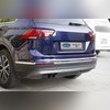 Молдинг заднего бампера 3 шт. Volkswagen Tiguan 2016-2020 (полированная нержавеющая сталь)