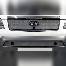 Защита радиатора верхняя с камерой KIA Mohave 2017-2020 стандартная хром