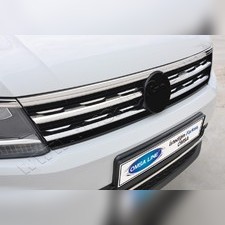 Накладки на решетку радиатора Volkswagen Tiguan 2016-2021 (нержавеющая сталь)
