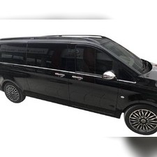 Нижние молдинги стекол Mercedes Vito 2014-нв (8 шт., нержавеющая сталь, L3, одна дверь)