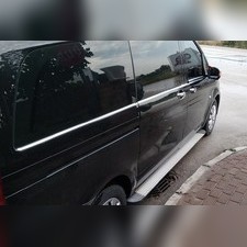 Нижние молдинги стекол Mercedes Vito 2014-нв (8 шт., нержавеющая сталь, L3, одна дверь)