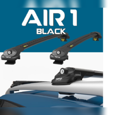 Багажник аэродинамический на рейлинги с замком, Kia Carnival 2006-2014 ,"Air 1 Black"