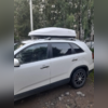 Бокс на крышу аэродинамический белый карбон "Altai" (двухсторонние открытие) 185х82х40 см, 390 л