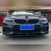 Сплиттер, диффузор, юбка переднего бампера BMW 5 Series G30 2018-2020 ( MP Style 2 части) чёрный