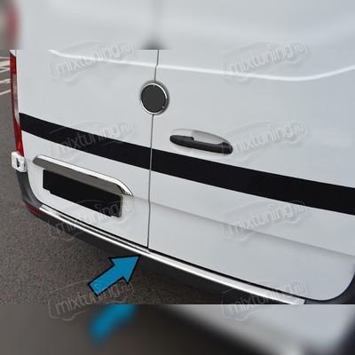 Накладка на задний бампер Mercedes-Benz Sprinter W907 2018+ (нержавеющая сталь)