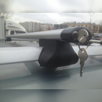 Аэродинамические поперечины на рейлинги Kia Soul 2008-2013 Хэтчбек "Favorit Аэро с замком"