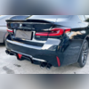 Диффузор заднего бампера BMW 5 G30 G38 2017-2022 ( чёрный глянец)