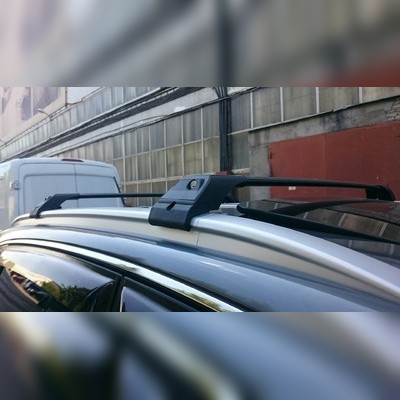 Поперечины на интегрированные рейлинги с замком Audi Q3 2011-нв Turmaline V2 Black