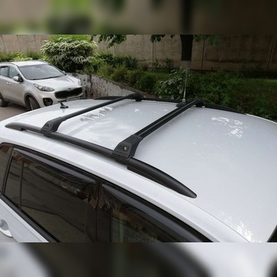 Поперечины на рейлинги аэродинамические, с замком Porsche Cayenne 2010 - 2018 , Tourmaline V1 Black