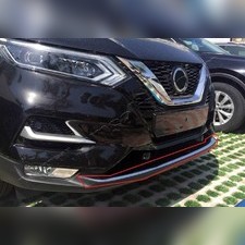 Накладка на передний бампер (полированная нержавеющая сталь) Nissan Qashqai 2017-2021