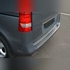 Накладка на задний бампер с загибом Mercedes Vito W447 (черный хром, нержавеющая сталь)