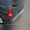 Накладка на задний бампер с загибом Mercedes Vito W447 (черный хром, нержавеющая сталь)