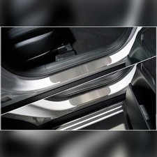 Накладки на пороги (лист шлифованный) Hyundai Santa Fe 2020-нв
