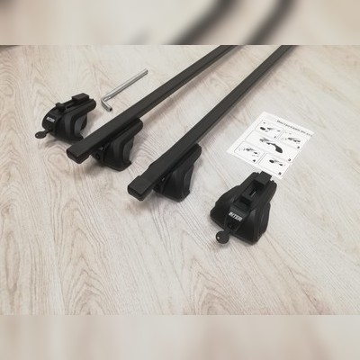 Прямоугольные поперечины на рейлинги Hyundai Tucson 2004-2010 Кроссовер "Титан" с секреткой