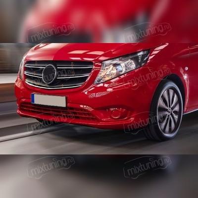 Накладки на решетку радиатора (нержавеющая сталь) Mercedes Vito W447