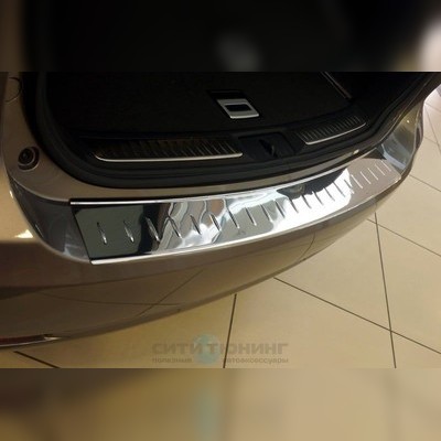 Накладка на задний бампер, "с загибом" (лист шлифованный) Ford C-Max 2010-2014