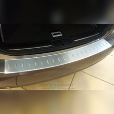 Накладка на задний бампер, "с загибом" (лист шлифованный) Ford Focus III 2011-2014