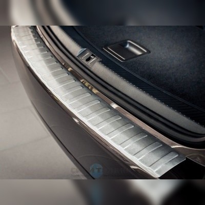 Накладка на задний бампер, "пианино" (лист шлифованный) Skoda Octavia III 2013-2017