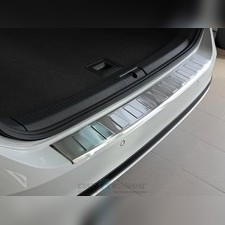 Накладка на задний бампер, "трапеция" (лист шлифованный) Ford Fiesta 2013-2015
