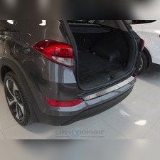 Накладка на задний бампер (лист шлифованный) Hyundai Elantra 2016-2018