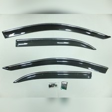 Дефлекторы боковых окон с хромированным молдингом Toyota Corolla 2002-2007 OEM Style (седан)