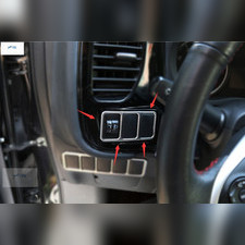 Окантовка на кнопку регулировки фар OEM (нерж. сталь) Mitsubishi Outlander 2015-нв