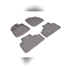 Коврики салона ворсовые 3D ( серые / черные ) Acura MDX 2014-н.в.