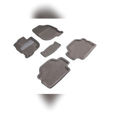 Коврики ворсовые в салон 3D ( серые / черные ) Mitsubishi Pajero Sport II 2008-2015
