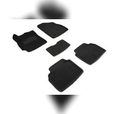 Коврики ворсовые в салон 3D (серые / черные) Hyundai Elantra VII 2020-н.в.