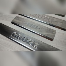 Накладки на пороги Chevrolet Cruze (седан) 2009-2016 (нержавеющая сталь)