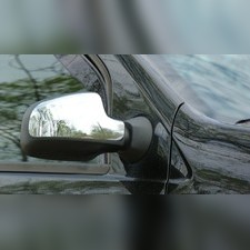 Накладки на зеркала (нержавеющая сталь) (седан) Renault Logan 2008-нв