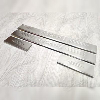 Накладки на пороги (нержавеющая сталь) Renault Megane III 2009-2016