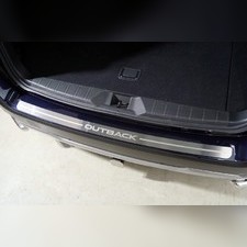 Накладка на задний бампер (лист шлифованный надпись Outback) Subaru Outback 2021-нв