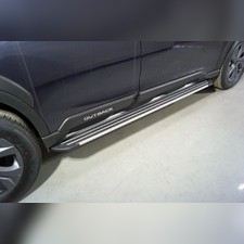 Пороги алюминиевые Slim Line Silver 1820 мм Subaru Outback 2021-нв
