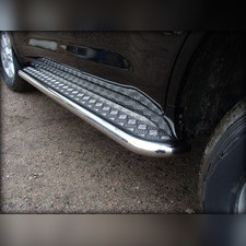 Пороги труба с алюминиевым листом 53 мм Jeep Grand Cherokee 2014-нв