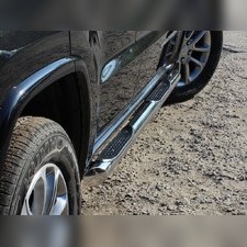 Пороги труба с проступью (степ) 76 мм Jeep Grand Cherokee 2014-нв