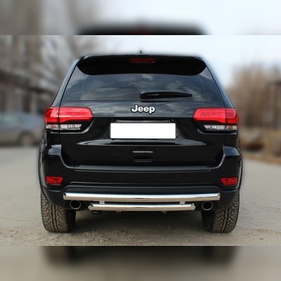 Защита заднего бампера (радиусная двойная) 60 / 60 мм Jeep Grand Cherokee 2014-нв