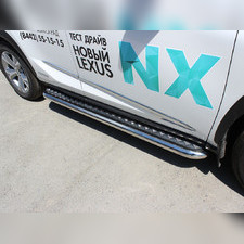 Пороги труба с алюминиевым листом 53 мм Lexus NX-200 TURBO 2014-2017