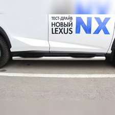 Пороги труба с проступью 76 мм Lexus NX-200 TURBO 2014-2017