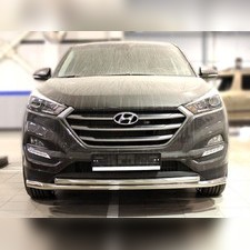 Защита переднего бампера (двойная) 53 / 43 мм Hyundai Tucson 2015-2018