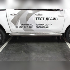 Пороги труба с алюминиевым листом 76 мм Toyota Fortuner 2015-2020