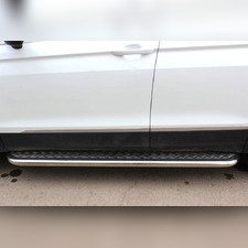 Пороги труба с алюминиевым листом 53 мм VolksWagen Tiguan 2016-нв